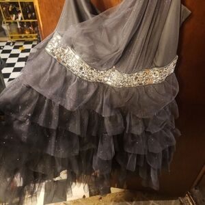 Trixxie Sparkly Silver One Shoulder Dress- Size 18